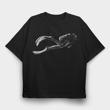 Scubba Diving Drawing Guy, Tricou Oversize Barbati (Unisex)