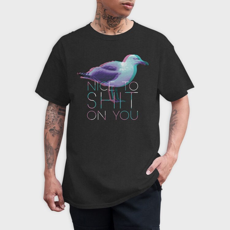 Seagull Bird Animal Funny, Tricou Barbati (Unisex)