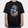 Eye Catching Watercolor Horse, Tricou Oversize Barbati (Unisex)
