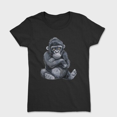 Gorilla Sitting Cute, Tricou Femei