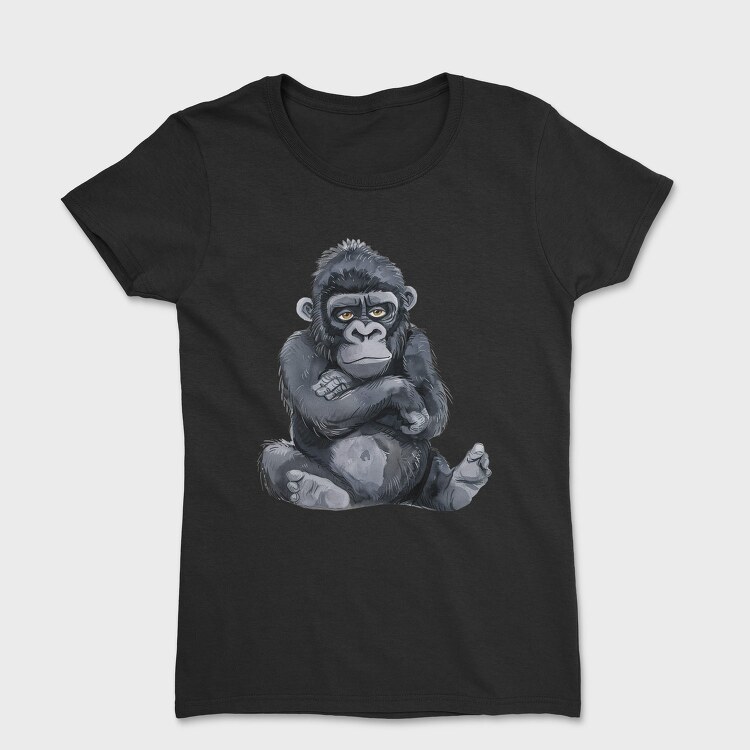 Gorilla Sitting Cute, Tricou Femei