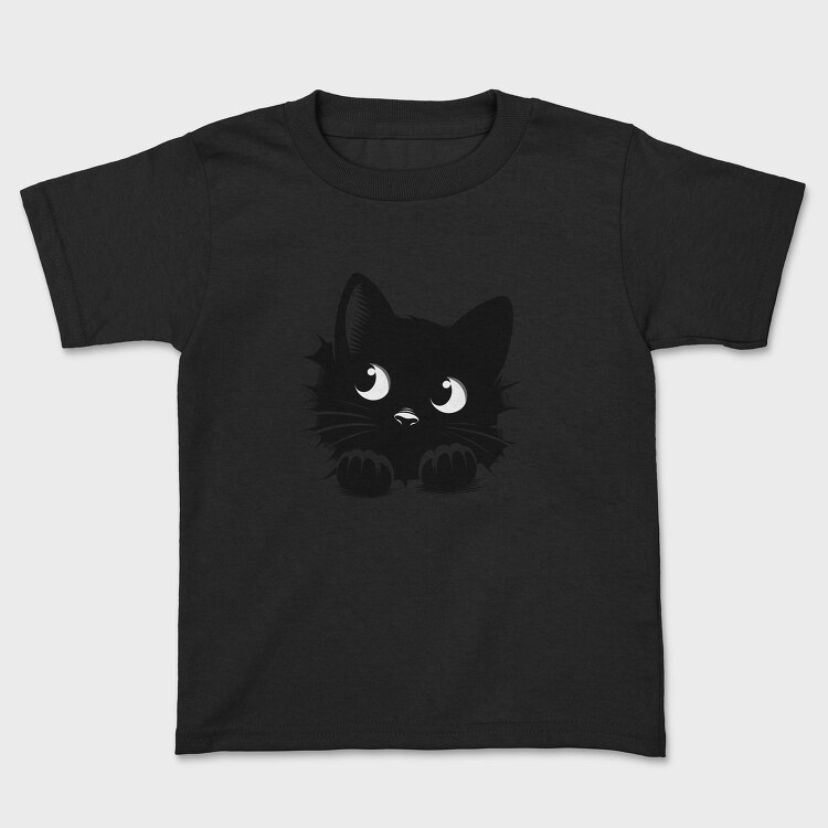 Black Cat Peeking Clipart Png 96116347, Tricou Copii