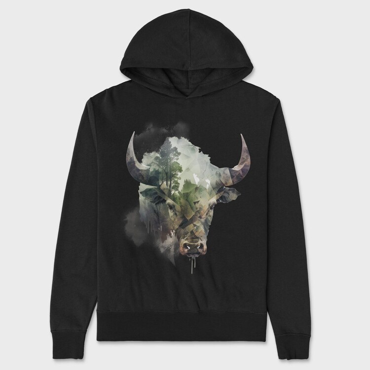 Bison Head Forest, Hanorac Oversize Barbati (Unisex)