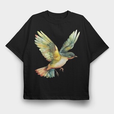 Bird Flying Clipart, Tricou Oversize Barbati (Unisex)