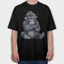 Gorilla Sitting Cute, Tricou Oversize Barbati (Unisex)