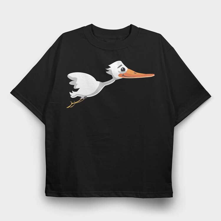 Stork Flight, Tricou Oversize Barbati (Unisex)