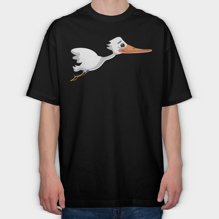 Stork Flight, Tricou Oversize Barbati (Unisex)