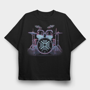 Neon Drum Set Drums, Tricou Oversize Barbati (Unisex)