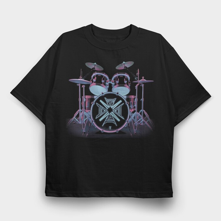 Neon Drum Set Drums, Tricou Oversize Barbati (Unisex)