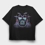 Neon Drum Set Drums, Tricou Oversize Barbati (Unisex)