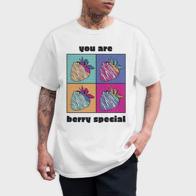 Strawberry Pop Art Berry Special Quote, Tricou Barbati (Unisex)