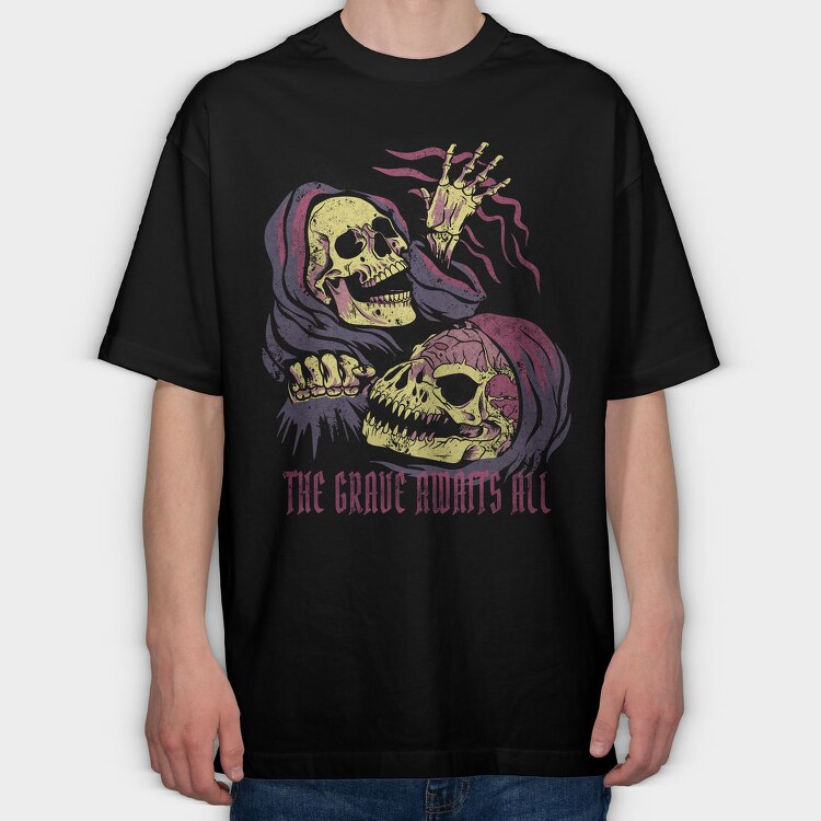 Grave Awaits, Tricou Oversize Barbati (Unisex)