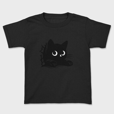 Black Cat Peeking, Tricou Copii