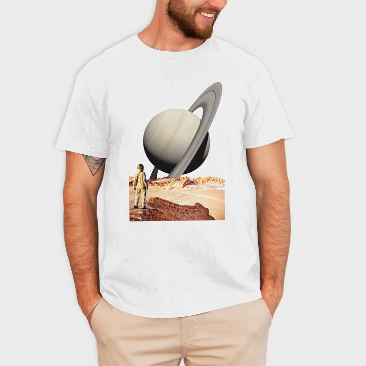 Saturn Planet Vaporwave Explore, Tricou Barbati (Unisex)