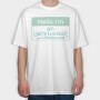 Overthinker Name Tag Hello I M An Overthinker, Tricou Oversize Barbati (Unisex)