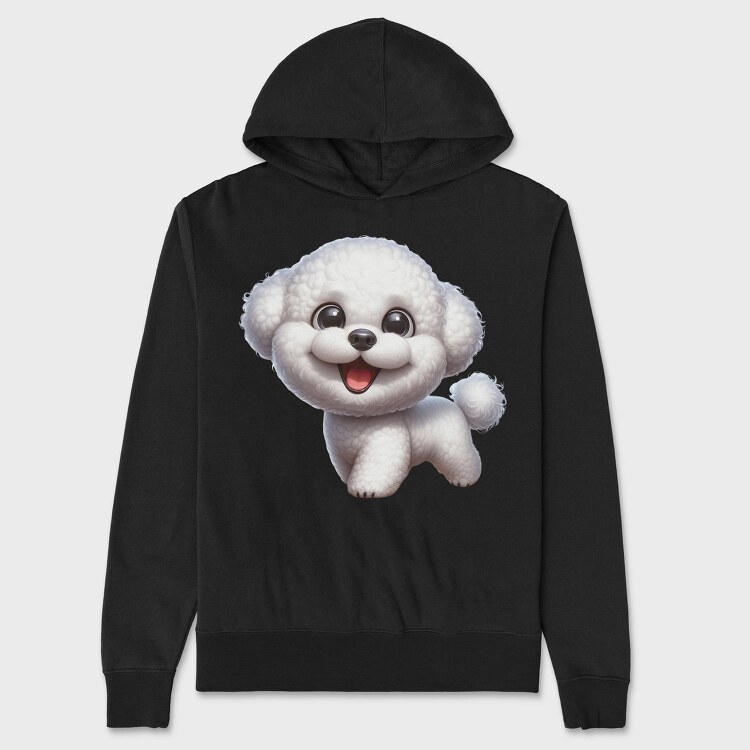 Bichon Smiling Face, Hanorac Oversize Barbati (Unisex)