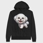Bichon Smiling Face, Hanorac Oversize Barbati (Unisex)