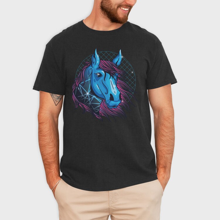 Neon Horse, Tricou Barbati (Unisex)