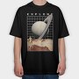 Saturn Planet Vaporwave Explore, Tricou Oversize Barbati (Unisex)