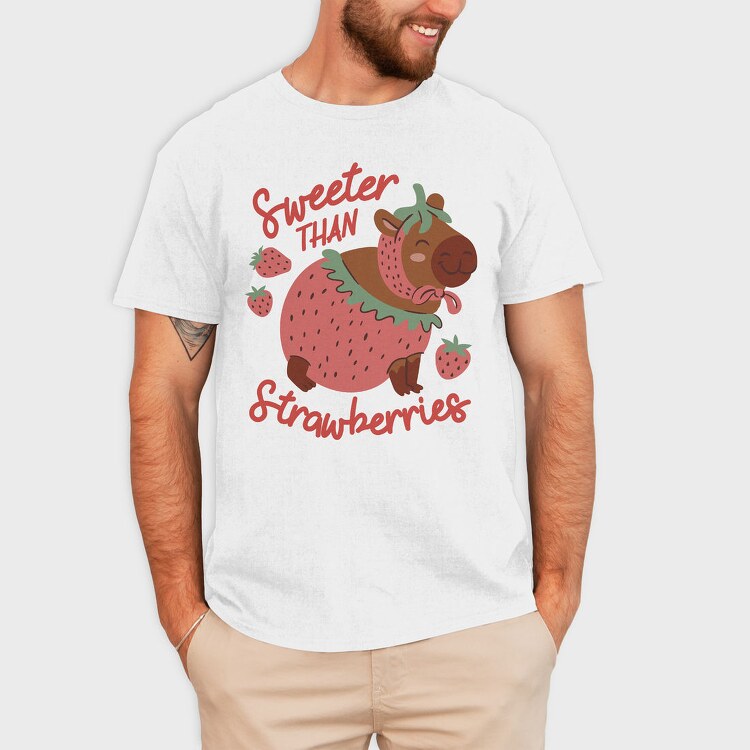 Strawberry Sweet Capybara 03, Tricou Barbati (Unisex)
