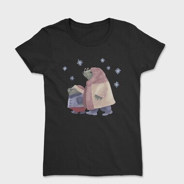 Otter Animal Family Winter Mug 03, Tricou Femei