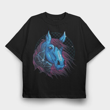 Neon Horse, Tricou Oversize Barbati (Unisex)