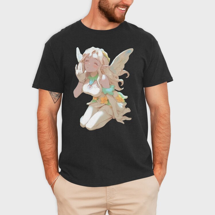 Fairy Fantasy Anime Blowing Kiss, Tricou Barbati (Unisex)