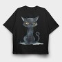 Black Cat Anger, Tricou Oversize Barbati (Unisex)