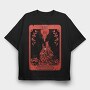 Strength Tarot Wolf Card Muakata, Tricou Oversize Barbati (Unisex)