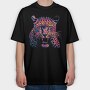 Neon Leopard Angry, Tricou Oversize Barbati (Unisex)