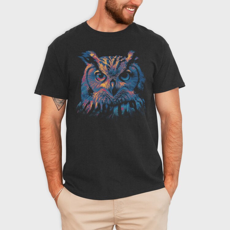 Neon Owl, Tricou Barbati (Unisex)
