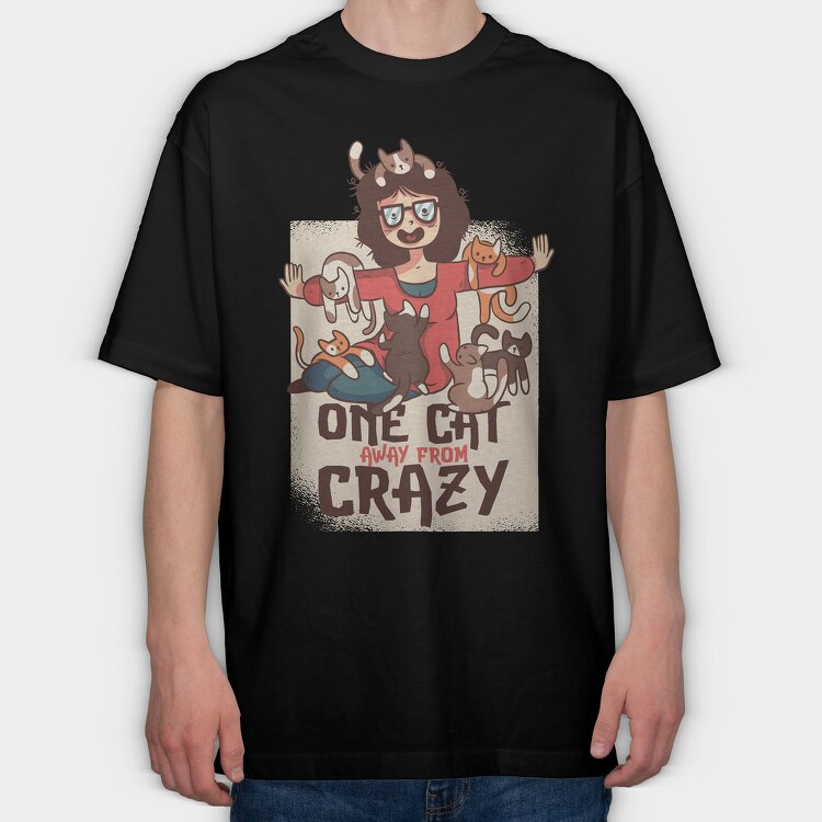 Crazy Cat Lady, Tricou Oversize Barbati (Unisex)
