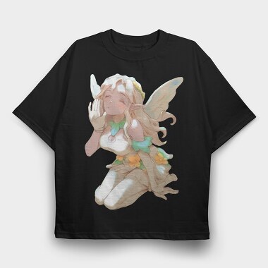 Fairy Fantasy Anime Blowing Kiss, Tricou Oversize Barbati (Unisex)
