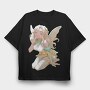Fairy Fantasy Anime Blowing Kiss, Tricou Oversize Barbati (Unisex)