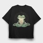 Frog Doing Yoga, Tricou Oversize Barbati (Unisex)