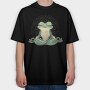 Frog Doing Yoga, Tricou Oversize Barbati (Unisex)