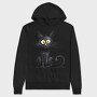 Black Cat Sitting, Hanorac Oversize Barbati (Unisex)