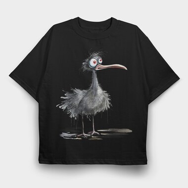 Bird Wobbly Feathers, Tricou Oversize Barbati (Unisex)