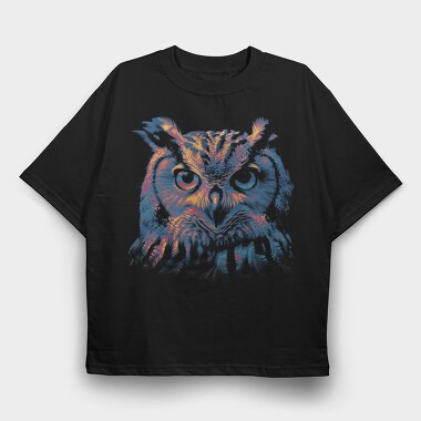 Neon Owl, Tricou Oversize Barbati (Unisex)