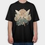 Fairy Flying In The Sky Forest Cottage, Tricou Oversize Barbati (Unisex)