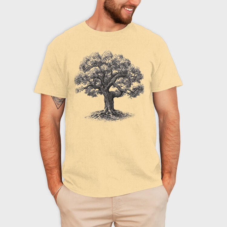 Serene Oak Tree, Tricou Barbati (Unisex)