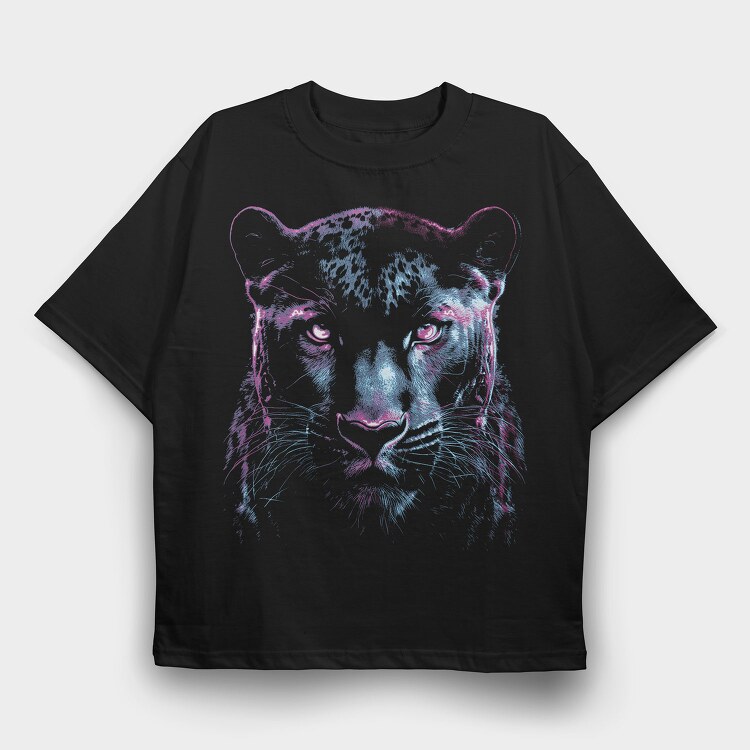 Neon Panther, Tricou Oversize Barbati (Unisex)