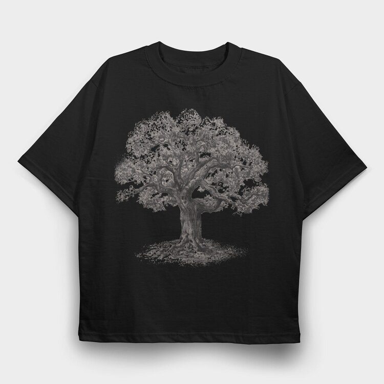 Serene Oak Tree, Tricou Oversize Barbati (Unisex)
