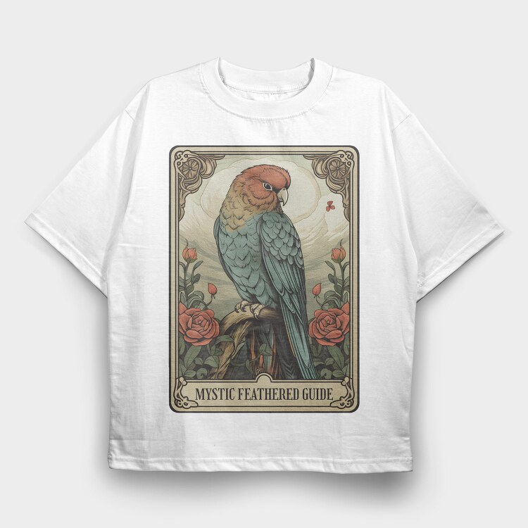 Parrot Tarot Card, Tricou Oversize Barbati (Unisex)