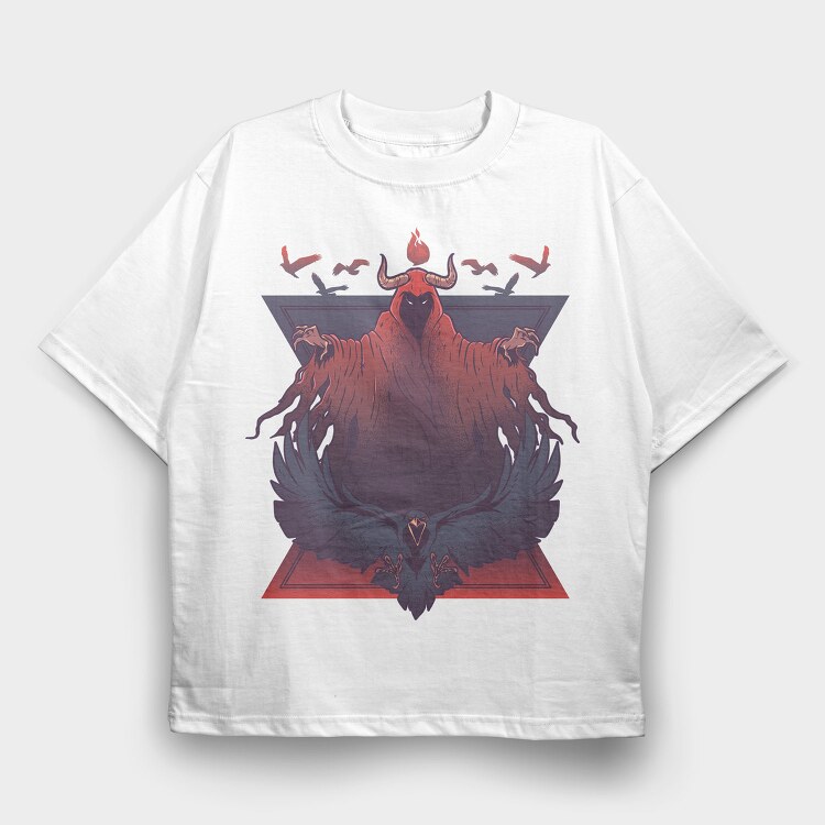 Demon Raven, Tricou Oversize Barbati (Unisex)