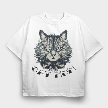Detailed Cat Mom, Tricou Oversize Barbati (Unisex)