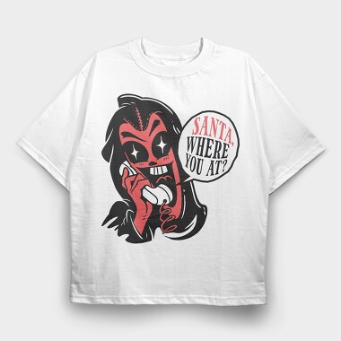 Devil Calling Santa, Tricou Oversize Barbati (Unisex)