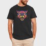 Neon Wild Feline Roar Angry Pumpa, Tricou Barbati (Unisex)
