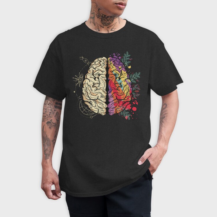 Creative And Logical Human Brain Half, Tricou Barbati (Unisex)