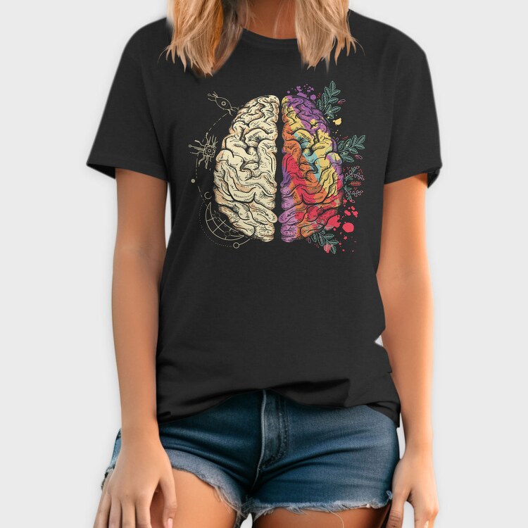 Creative And Logical Human Brain Half, Tricou Barbati (Unisex)